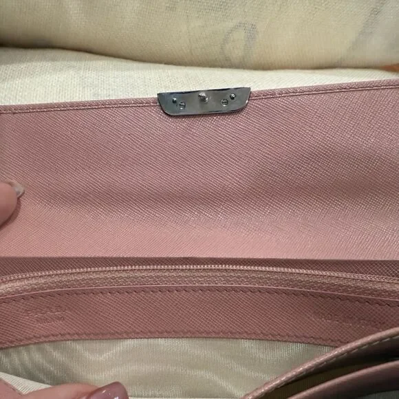 Prada Saffiano Leather Pink Continental Long Wallet Authentic - Picture 8 of 15